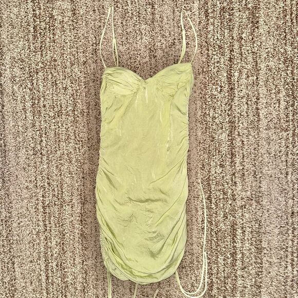 ZARA Women's Green Spaghetti Strap Dress Size Small - Picture 4 of 9